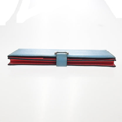 Hermès Béarn Soufflet – Pelle Epsom Bicolore – Blue Céleste / Rouge Tomate – Anno 2000 - Etoilux