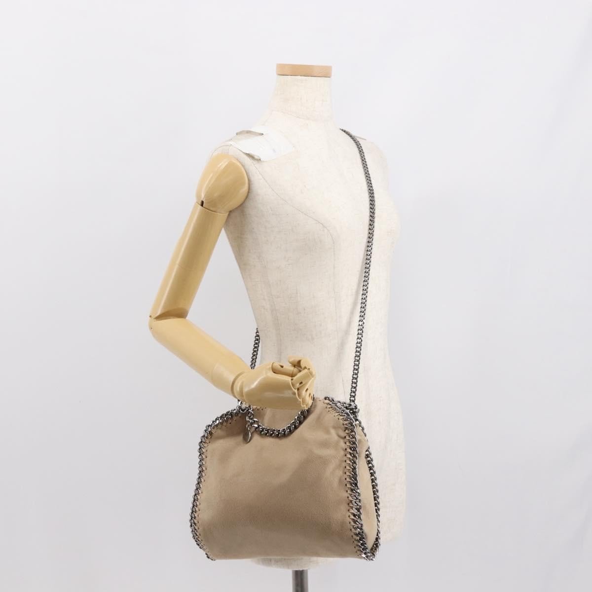 Stella McCartney Falabella Fold-Over Beige – Catena Canna di Fucile · 24 cm - Etoilux