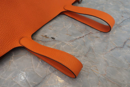 Hermès Picotin Lock MM Pelle Clemence Orange – Hardware Palladio - Etoilux