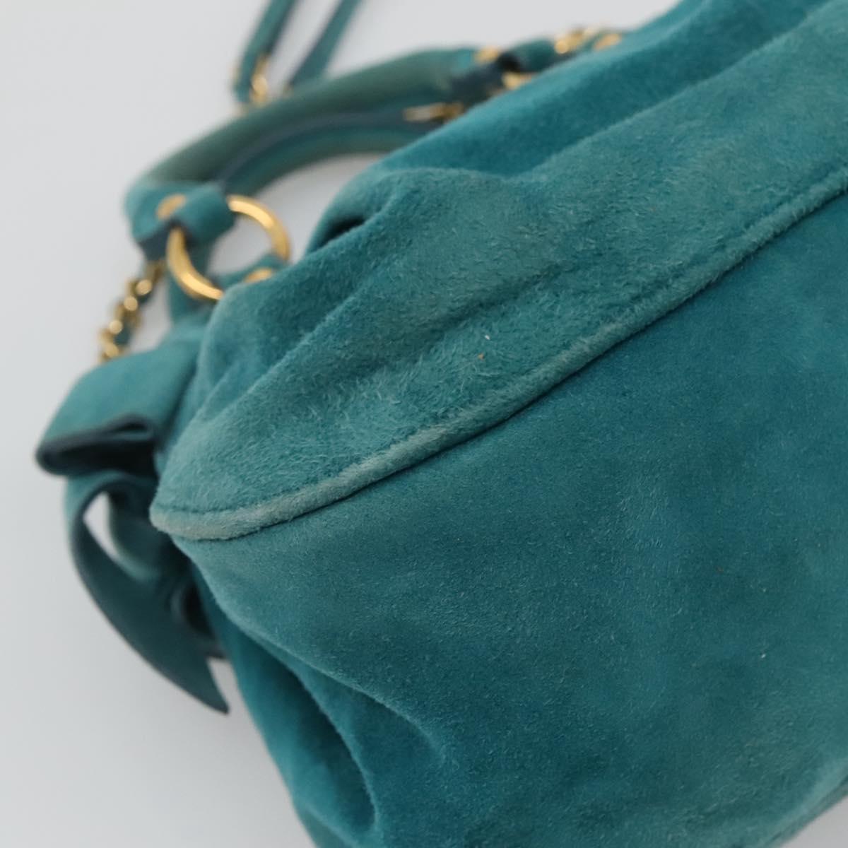 Miu Miu – Borsa a tracolla in pelle scamosciata blu - Etoilux