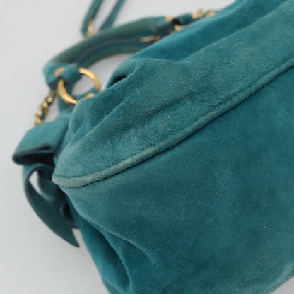 Miu Miu – Borsa a tracolla in pelle scamosciata blu - Etoilux