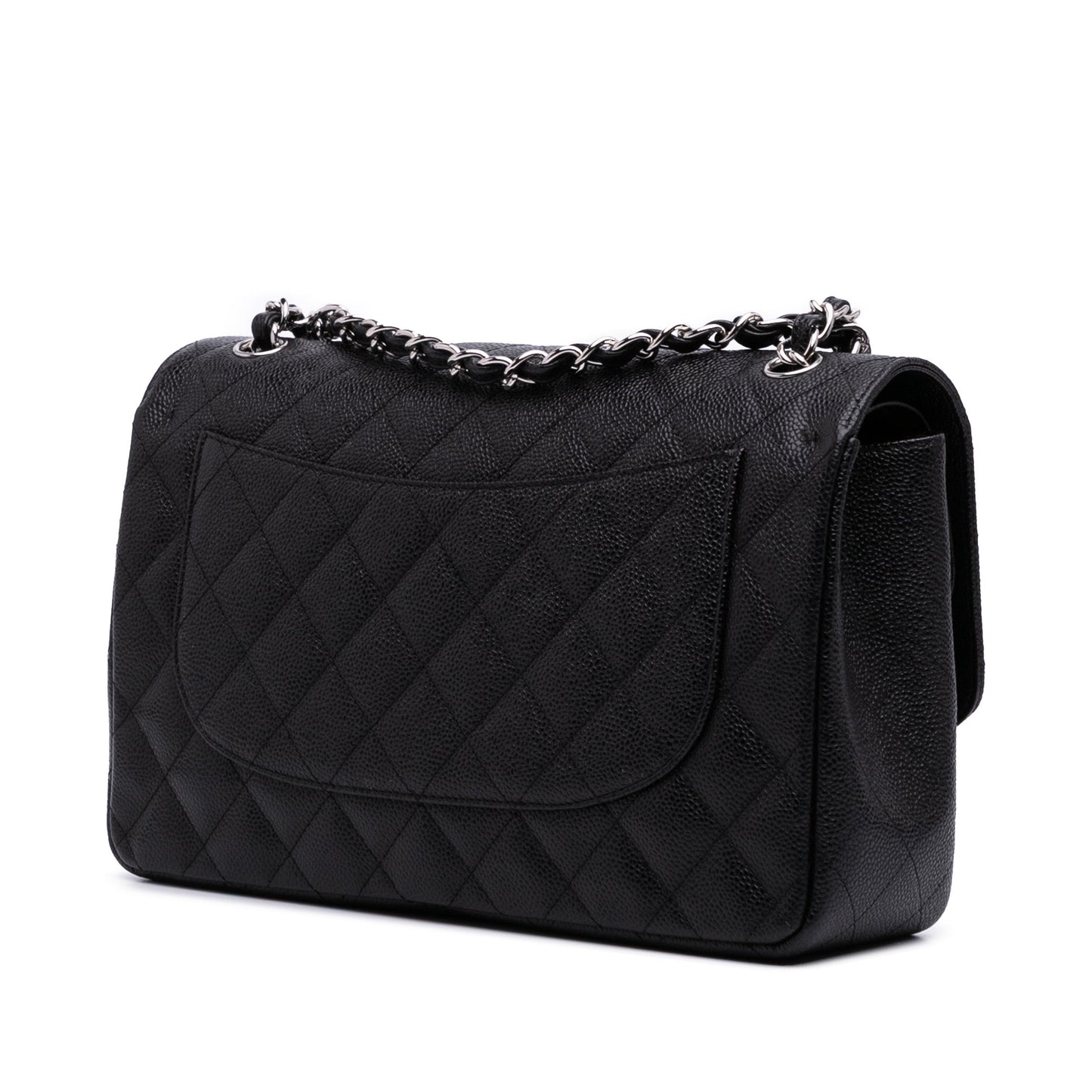 Chanel Classic Double Flap – Caviar Nero – Hardware Argento (2011) - Etoilux
