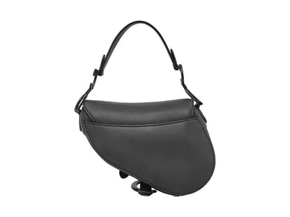 Dior Mini Saddle Ultramatte in Pelle di Vitello Nera con Tracolla Christian Dior – 19,5 cm - Etoilux