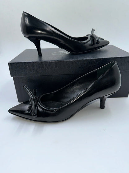 PRADA – Décolleté in Vernice Nera con Fiocco – Tacco Medio | Tg. 36,5 - Etoilux