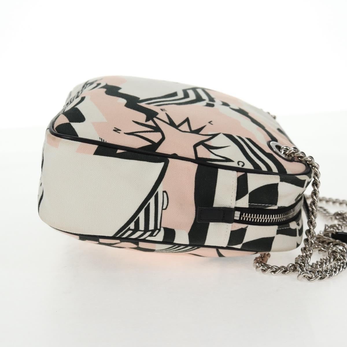 Chanel La Pausa Bay Camera Bag Tela Stampata Rosa/Avorio – 28 cm - Etoilux