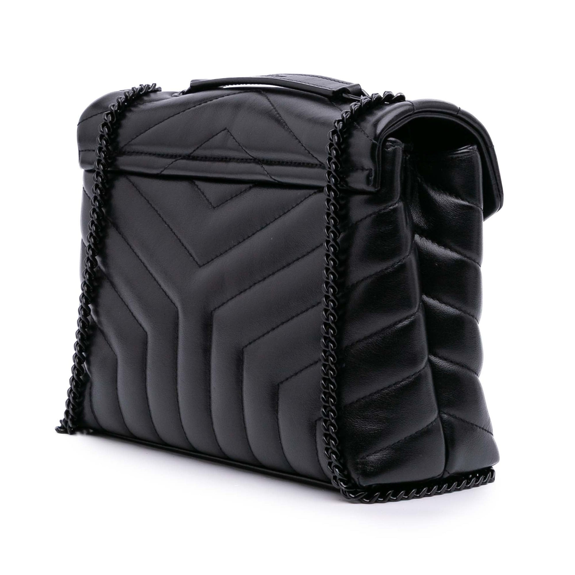Saint Laurent Piccola borsa a tracolla LouLou in pelle di vitello con monogramma - Etoilux