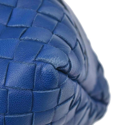 Bottega Veneta Intrecciato Nappa Cobalt Blue Hardware Dorato 2008 — Mini Hobo - Etoilux