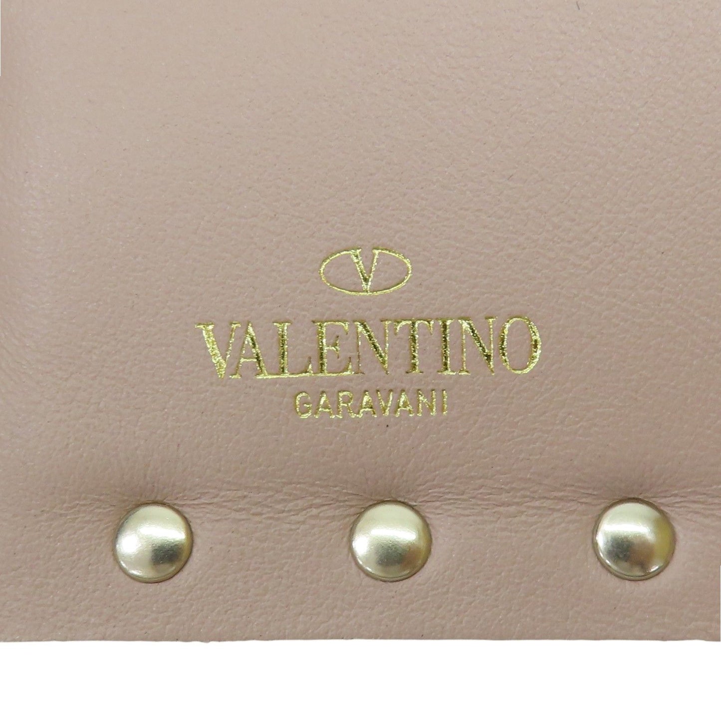 Valentino Garavani Rockstud Compact Wallet Pelle di Vitello Rosa Cipria - Etoilux