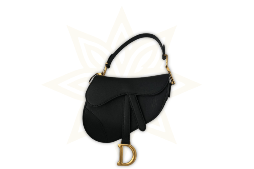 DIOR Saddle Bag in Pelle Nera – Full Set con Scontrino Originale - Etoilux
