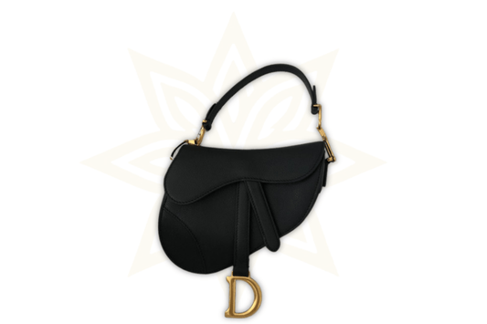 DIOR Saddle Bag in Pelle Nera – Full Set con Scontrino Originale - Etoilux
