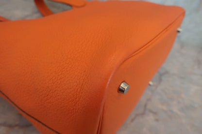 Hermès Picotin Lock MM Pelle Clemence Orange – Hardware Palladio - Etoilux