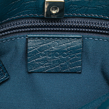 Gucci Mini Tote GG Canvas con Finiture in Pelle Blu Petrolio - Etoilux