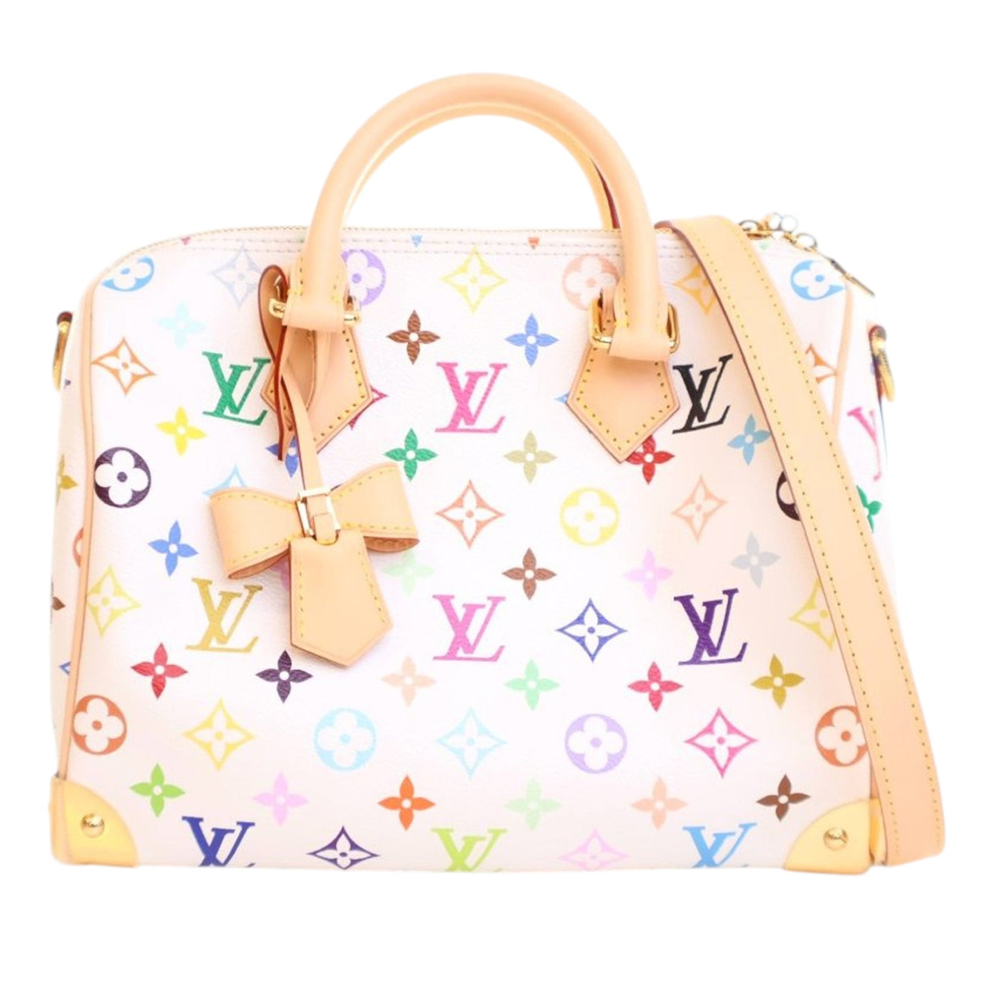 Louis Vuitton x Takashi Murakami Speedy Bandoulière 25 – Monogram Multicolore Bianco - Etoilux