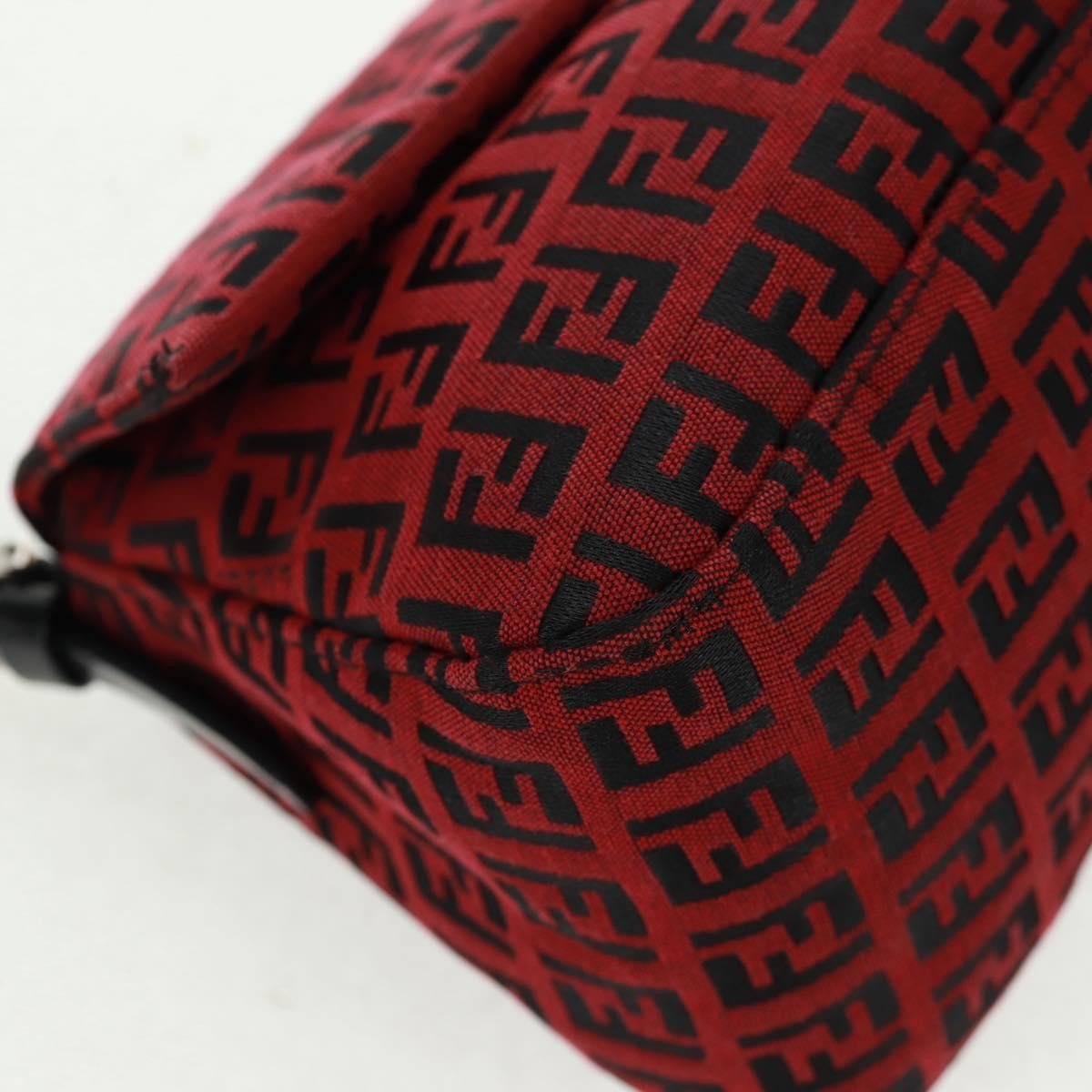 Fendi Mamma Baguette Zucchino Canvas Rosso/Nero – Misura Media - Etoilux