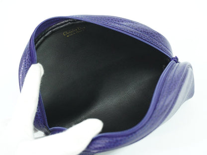 Christian Dior Vintage Zip Pochette in Pelle Blu - Etoilux