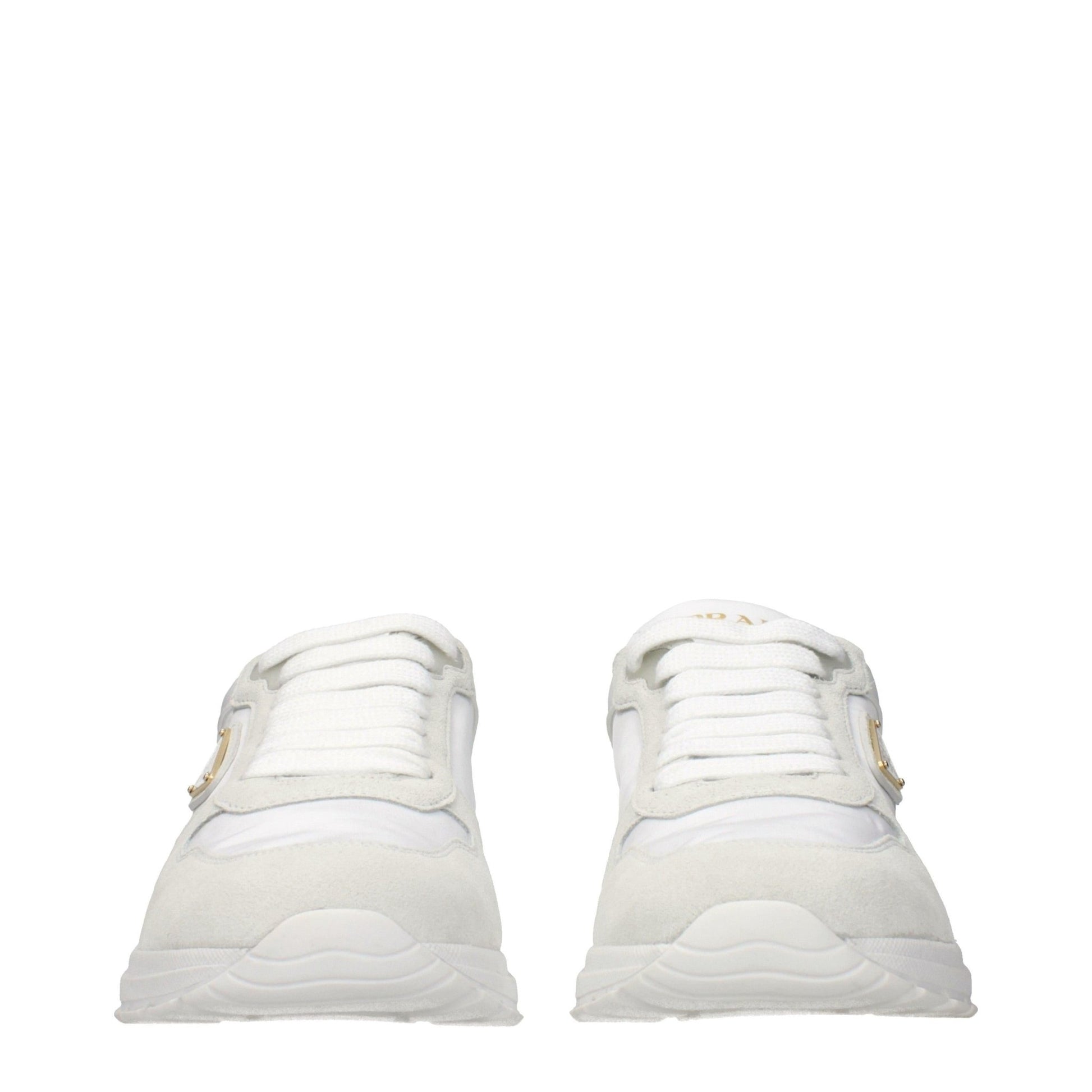 Prada – Sneakers in Tessuto e Suede Bianco & Beige Chiaro - Etoilux