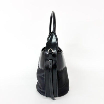 Prada Secchiello Vintage Tessuto e Pelle Spazzolata Nero – 18 cm - Etoilux