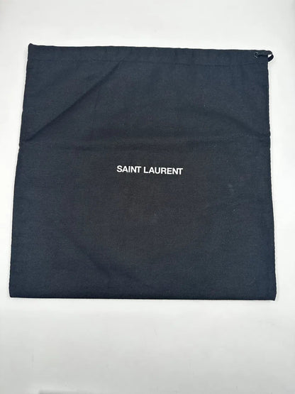 Saint Laurent Uptown Pouch Grain de Poudre Nera Hardware Oro – 27 cm - Etoilux