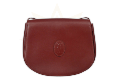 Cartier – Must de Cartier Saddle Bag in pelle bordeaux (Vintage Made in Italy) - Etoilux