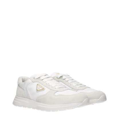 Prada – Sneakers in Tessuto e Suede Bianco & Beige Chiaro - Etoilux