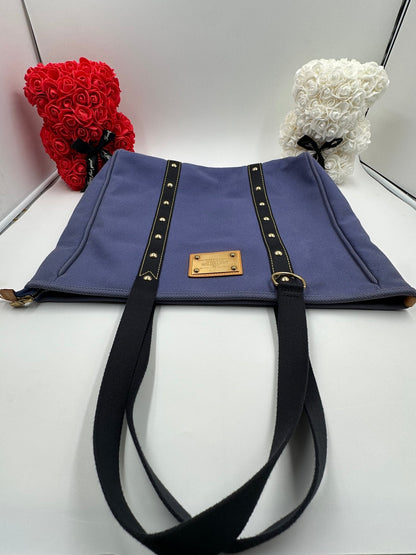 Louis Vuitton Antigua Cabas MM Canvas Blu Lavanda 2016 — 47 cm - Etoilux