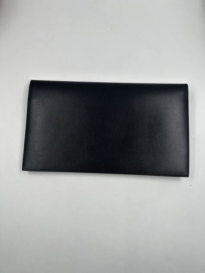 Saint Laurent Uptown Pouch Grain de Poudre Nera Hardware Oro – 27 cm - Etoilux