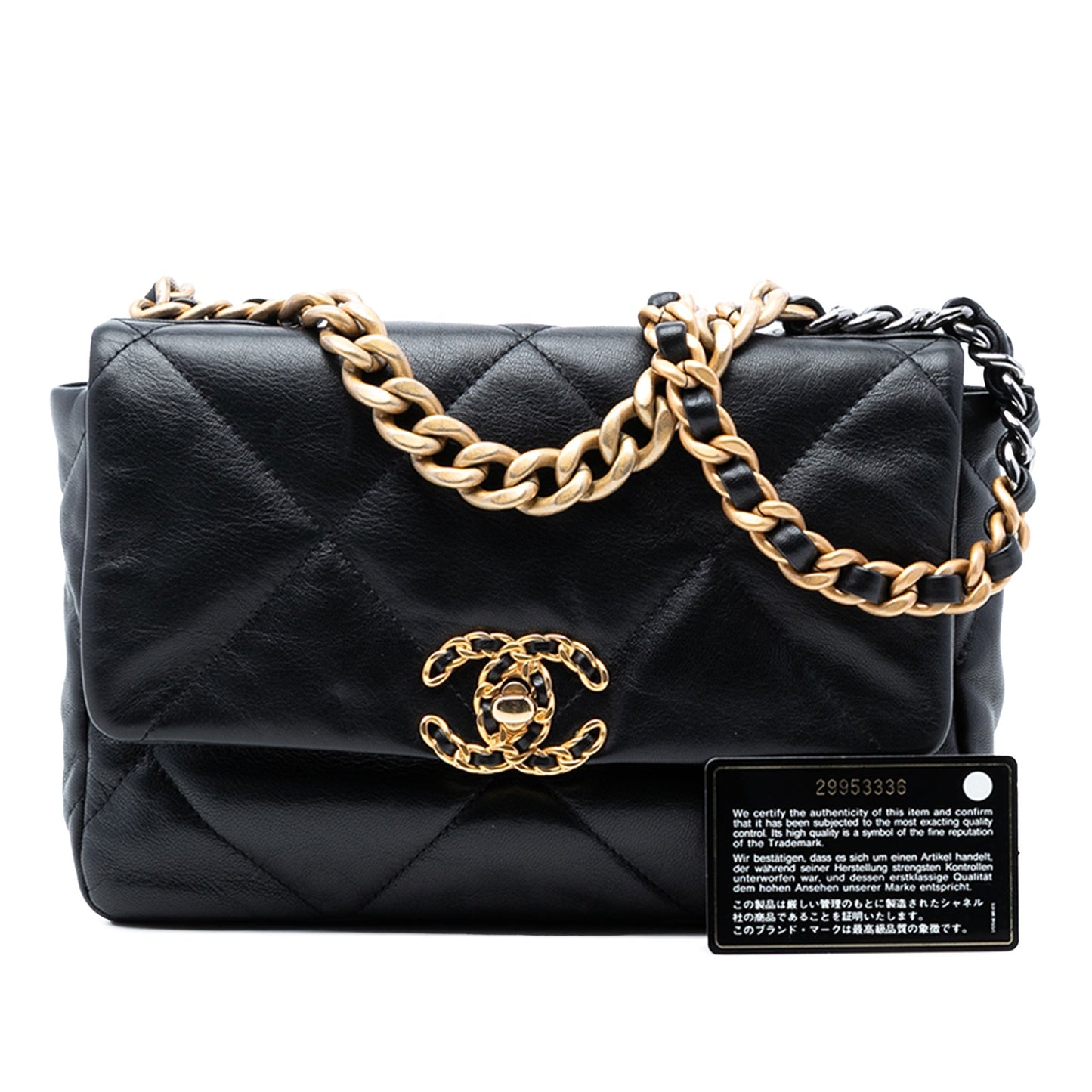 Chanel 19 Small Pelle di Agnello Nera 2019 – Hardware Trio – 25 cm - Etoilux