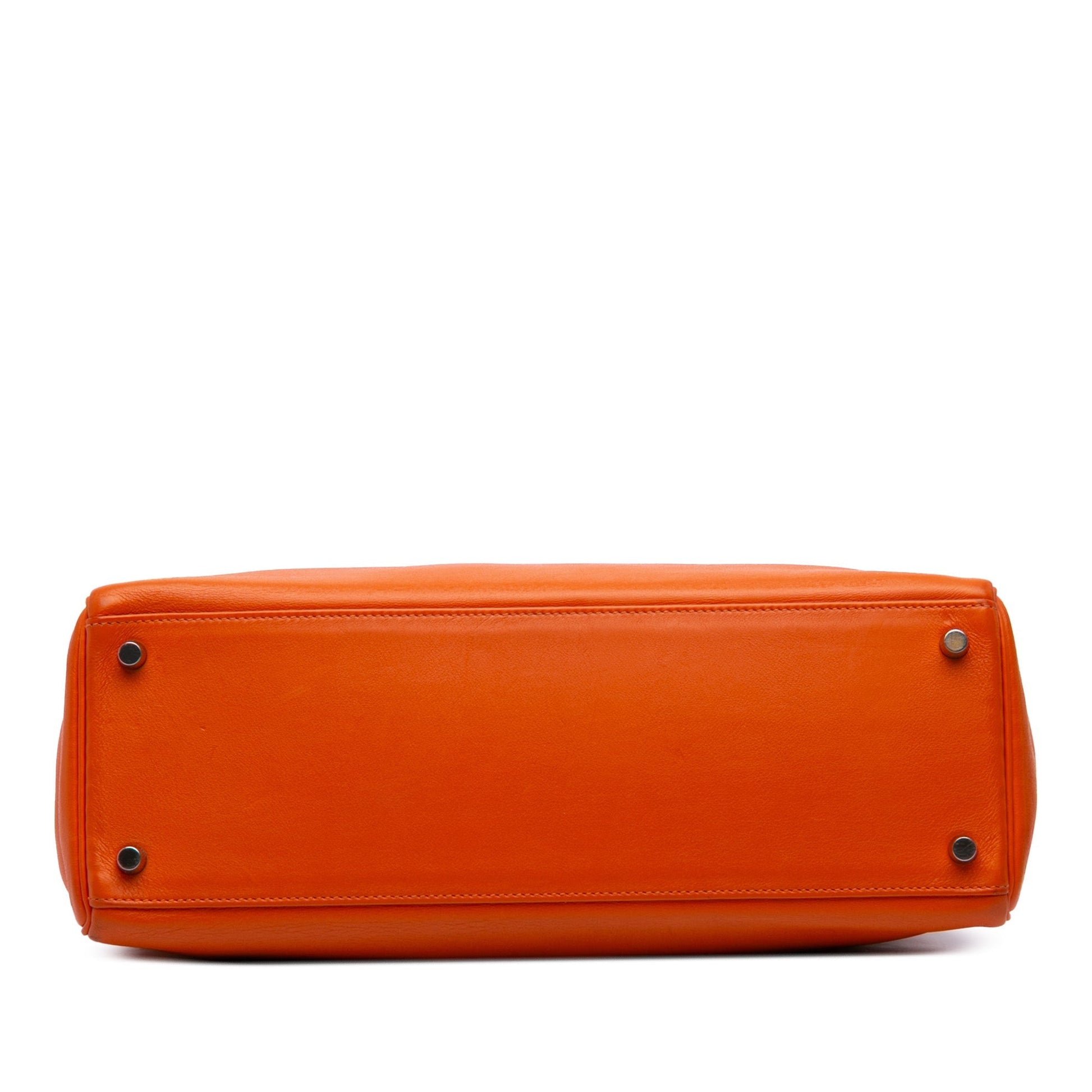 Hermès Kelly II 35 – Swift Orange – Hardware Palladio – 2006 – Full Set - Etoilux