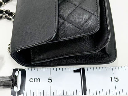 Chanel Coco Logo Top Handle Flap Bag Caviar Nero Hardware Silver — Nuova con Sigillo - Etoilux