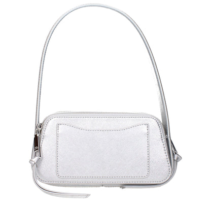 Marc Jacobs – Mini Borsa a Spalla in Pelle Saffiano Argento - Etoilux