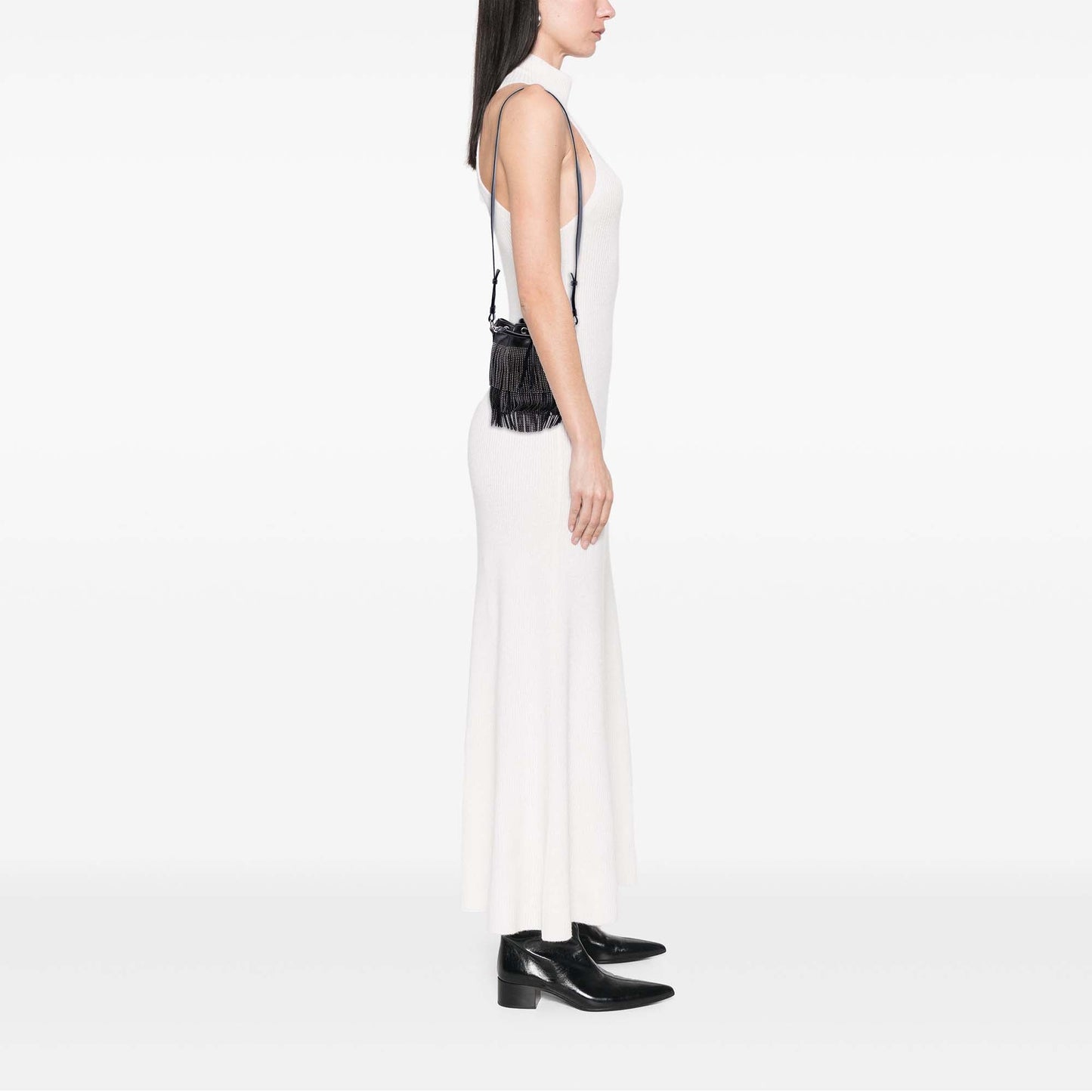 Saint Laurent Emmanuelle Bucket Bag Pelle Borchiata Nera – Small - Etoilux