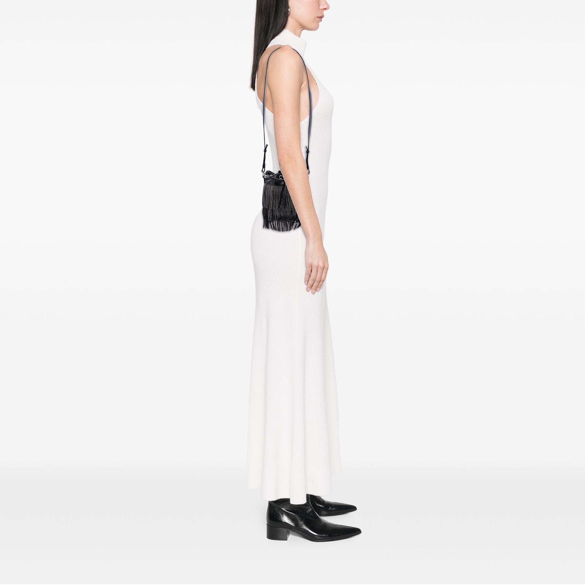 Saint Laurent Emmanuelle Bucket Bag Pelle Borchiata Nera – Small - Etoilux