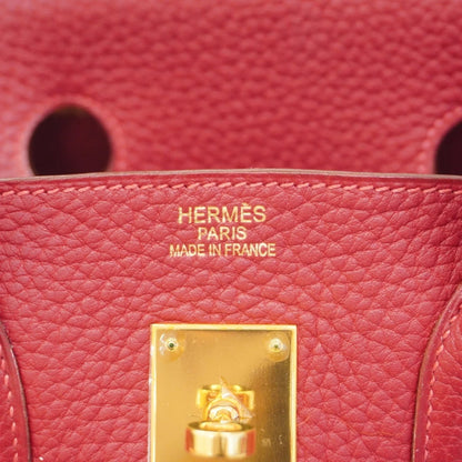 Hermès Birkin 35 in Pelle Togo Rouge Casaque – Oro - Etoilux