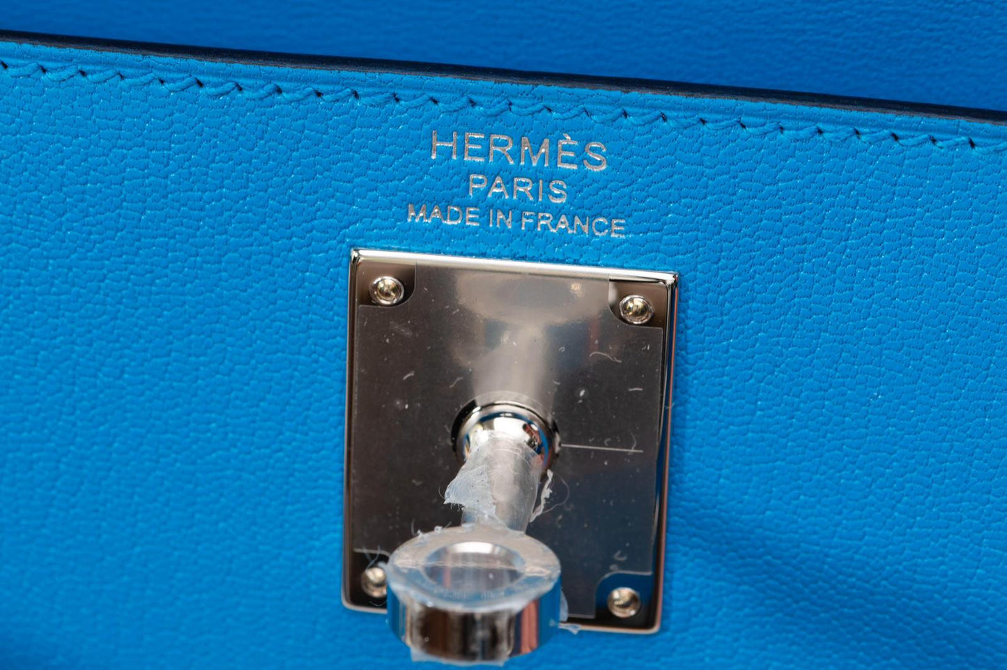 Hermès Kelly Elan – Chèvre Mysore Blue Hydra – Palladium Hardware - Etoilux