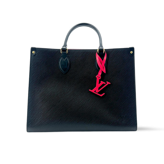 Louis Vuitton OnTheGo MM epi nera con charm LV rosso