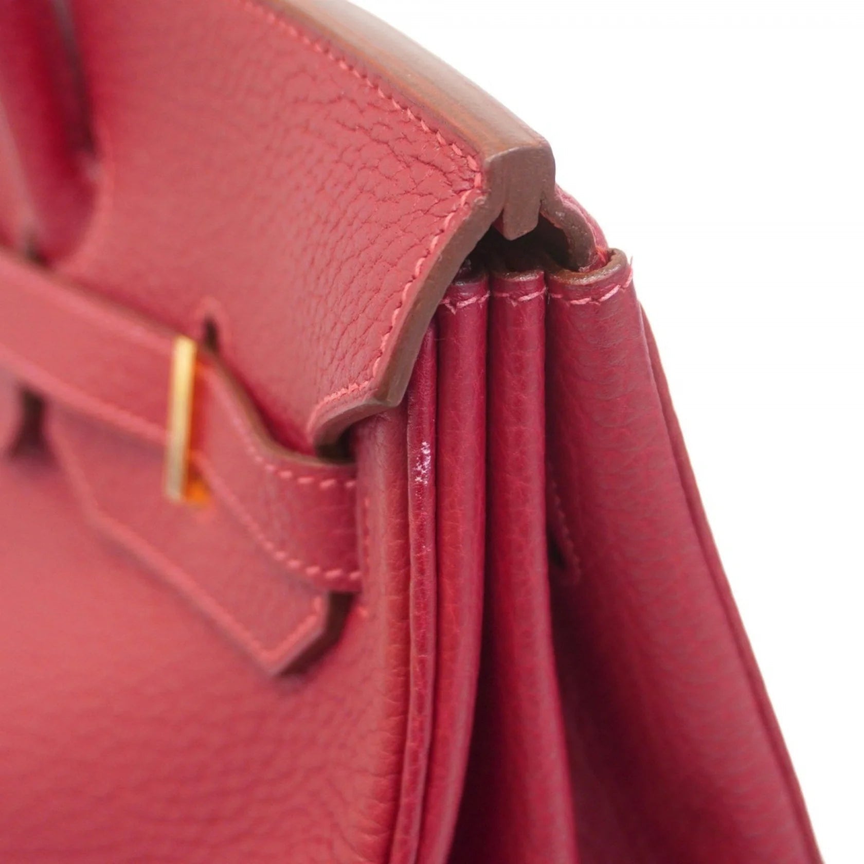 Hermès Birkin 35 in Pelle Togo Rouge Casaque – Oro - Etoilux