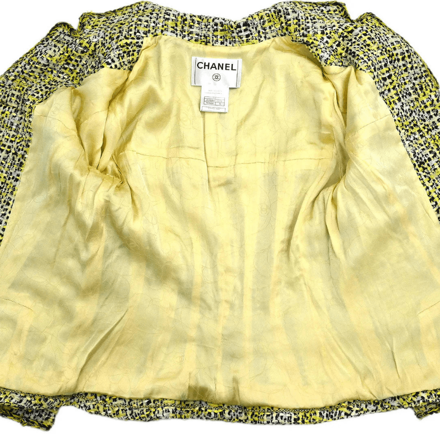 Chanel Giacca Monopetto Tweed Gialla – Collezione 2006 – Taglia 38 - Etoilux