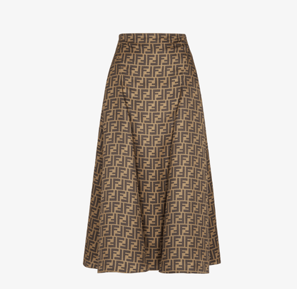 FENDI – Gonna Midi in Seta Monogram FF - Etoilux