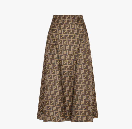 FENDI – Gonna Midi in Seta Monogram FF - Etoilux