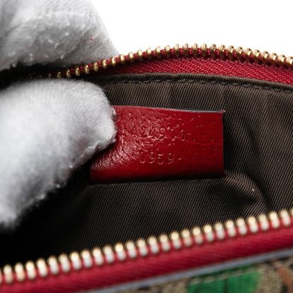 Gucci Tian GG Supreme Pouch in Tela Coated e Pelle Bordeaux - Etoilux