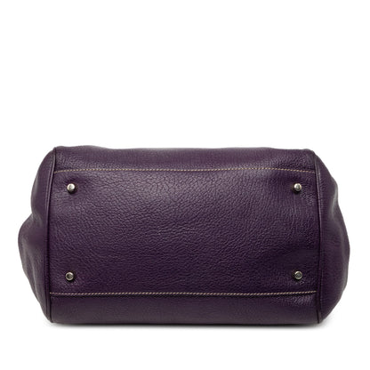 Prada Madras Cerniera Frame – Borsa da Medico in Pelle di Capra Viola (anni ’90–2000) - Etoilux