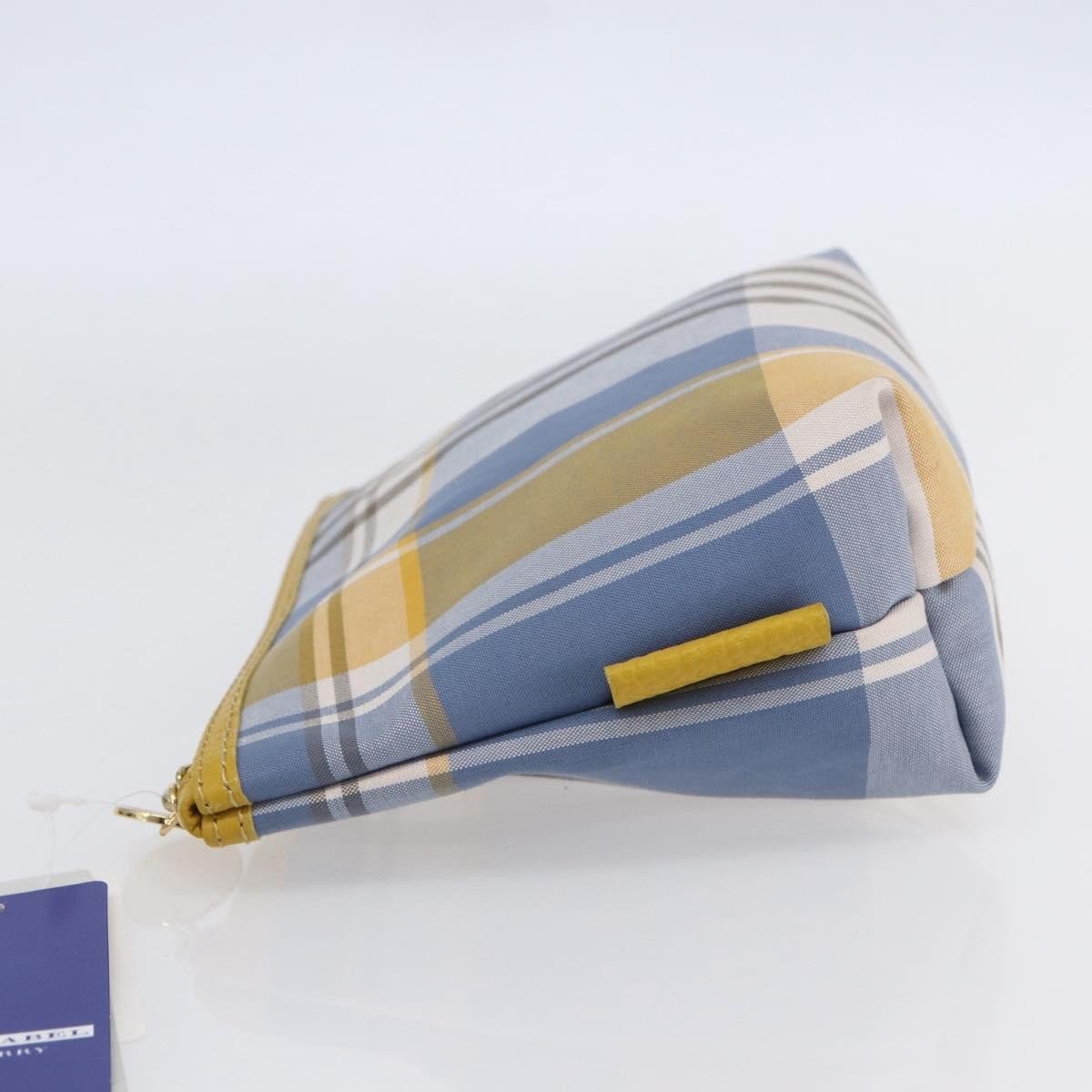 Burberry Nova Check Pochette in Tela Canvas Azzurra e Giallo Senape — Small - Etoilux