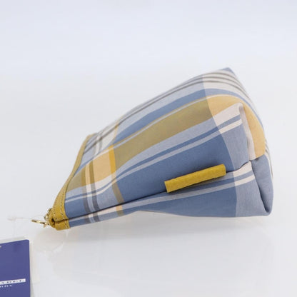 Burberry Nova Check Pochette in Tela Canvas Azzurra e Giallo Senape — Small - Etoilux
