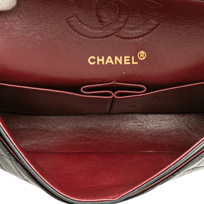 Chanel – Classic Flap Small Double Flap in Pelle di Agnello Nera - Etoilux