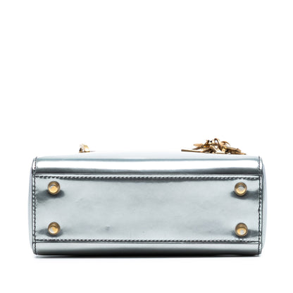Dior Mini Lady Dior – Vernice Metallizzata Argento (2018) - Etoilux
