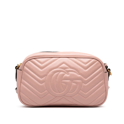 Gucci GG Marmont Matelassé – Borsa a tracolla in pelle rosa - Etoilux