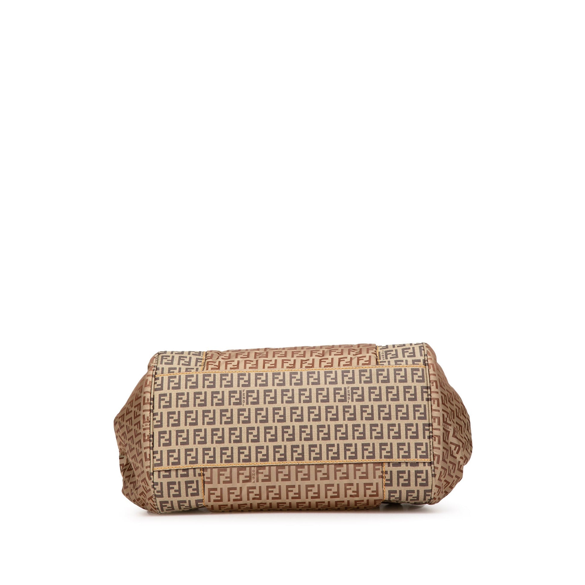 Fendi Pillow Tote Zucchino Tela Rivestita & Nylon Beige/Marrone – Large - Etoilux