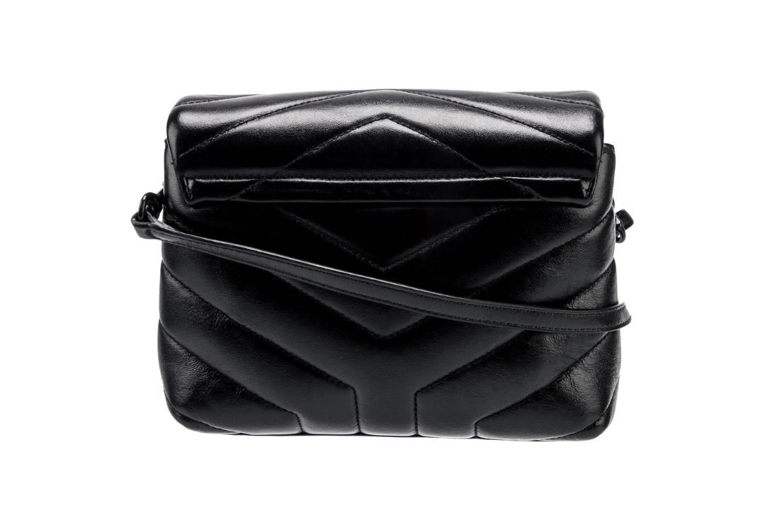 Saint Laurent LouLou Puffer Small in pelle nera matelassé – Black Hardware - Etoilux
