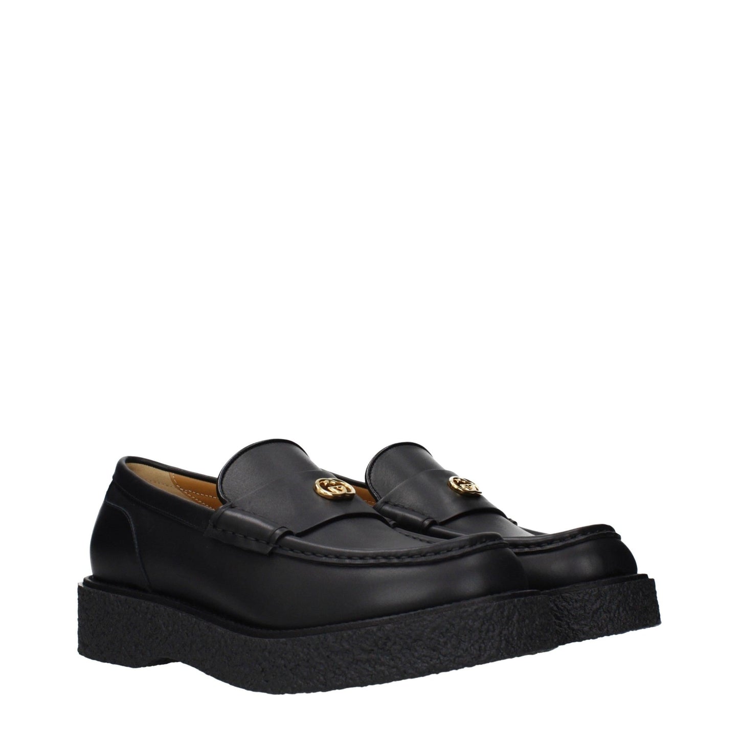 Gucci – Mocassini in Pelle Nera con Logo GG – Uomo - Etoilux