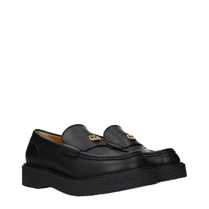 Gucci – Mocassini in Pelle Nera con Logo GG – Uomo - Etoilux